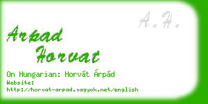 arpad horvat business card